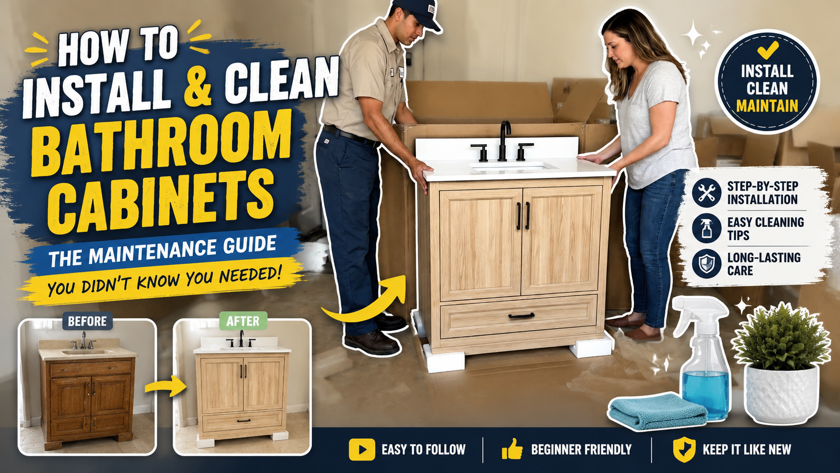 How to Install & Clean Bathroom Cabinets: The Maintenance Guide You ...