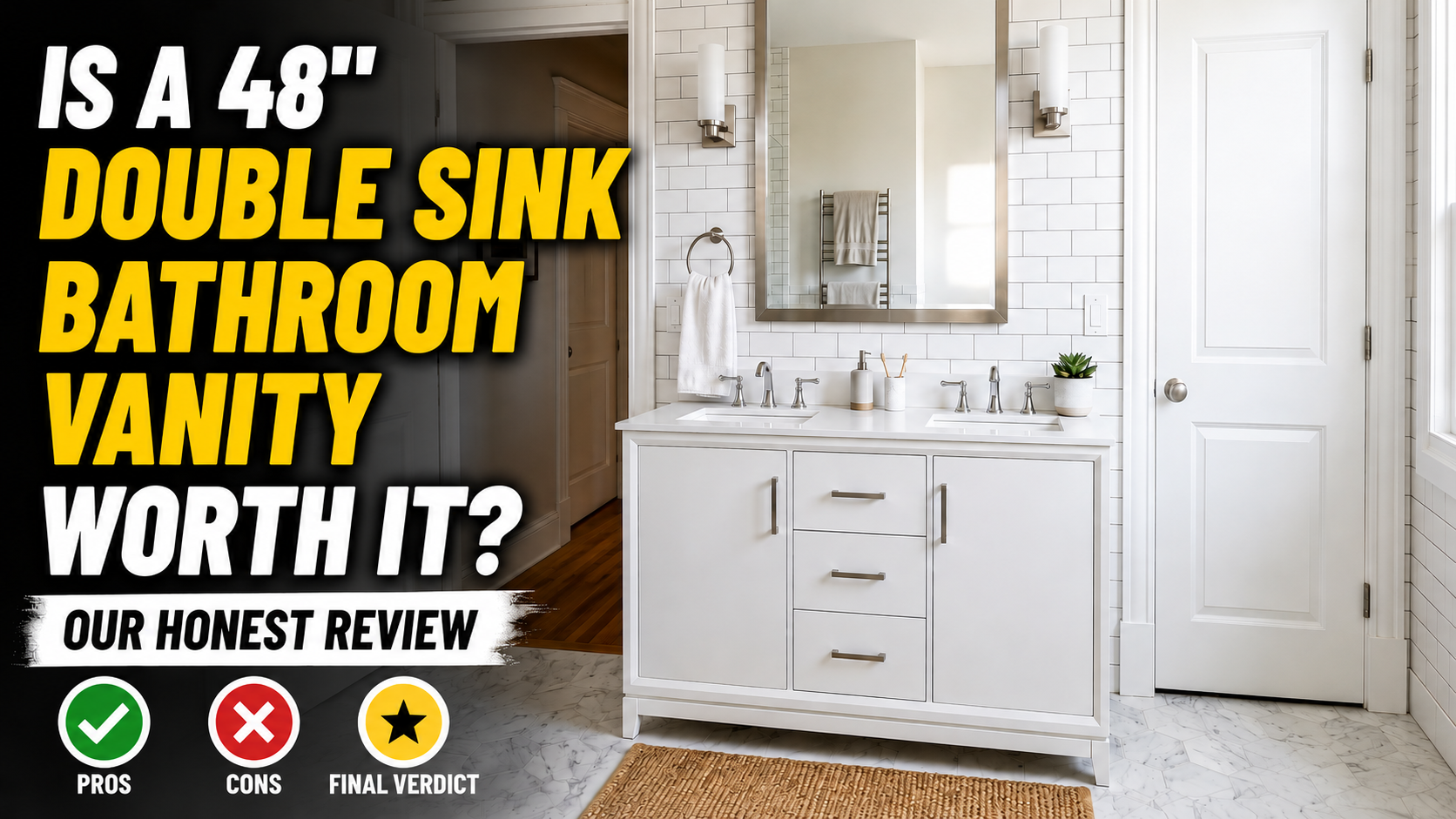 Is a 48 Double Sink Bathroom Vanity Worth It? Our Honest Review – Tile ...