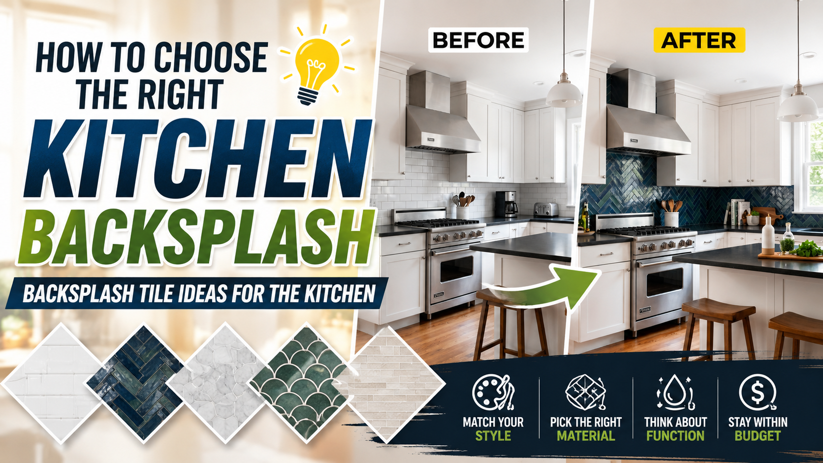 How to Choose the Right Kitchen Backsplash：Backsplash Tile Ideas for t ...