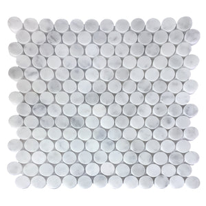 1" Carrara Honeycomb Polished Mosaic