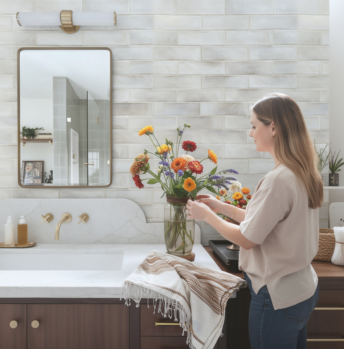 White Glazed Hot 12-in x 12-in Glass Mosaic Wall Tile( 15 sq. ft. /Box )