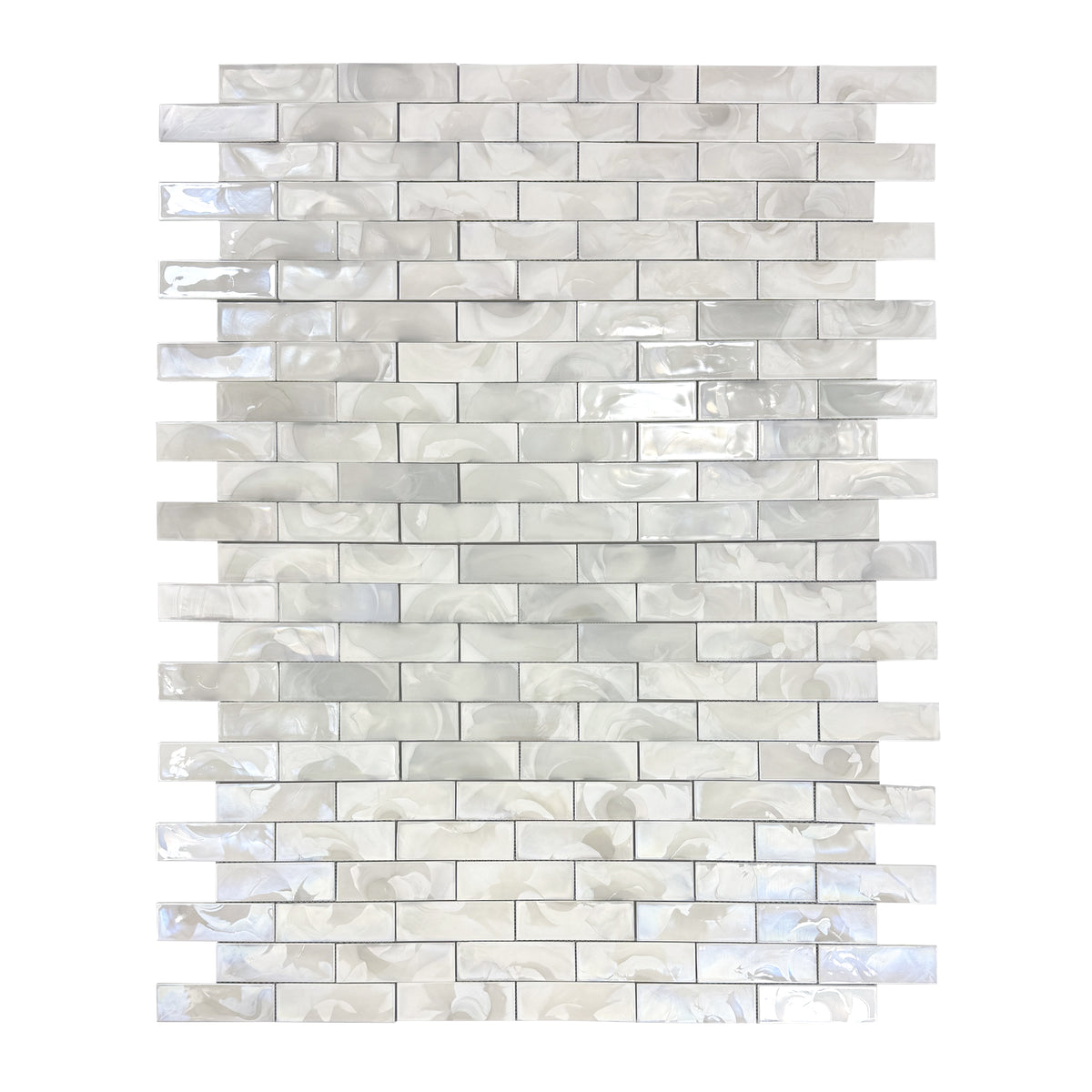 White Glazed Hot 12-in x 12-in Glass Mosaic Wall Tile( 15 sq. ft. /Box )