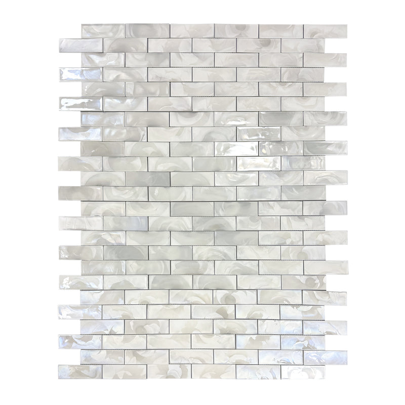 White Glazed Hot 12-in x 12-in Glass Mosaic Wall Tile( 15 sq. ft. /Box )