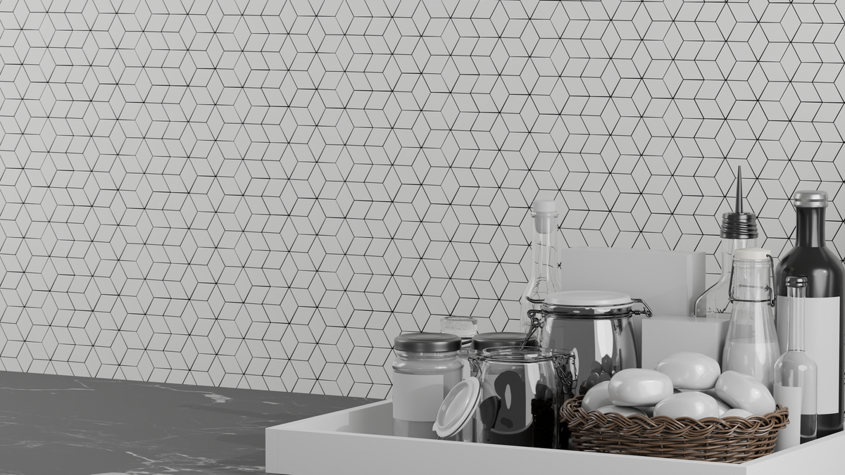 Matte Rhombus Porcelain Mosaic Tile used in contemporary kitchen design – subtle and sleek pattern.
