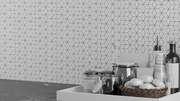 Matte Rhombus Porcelain Mosaic Tile used in contemporary kitchen design – subtle and sleek pattern.
