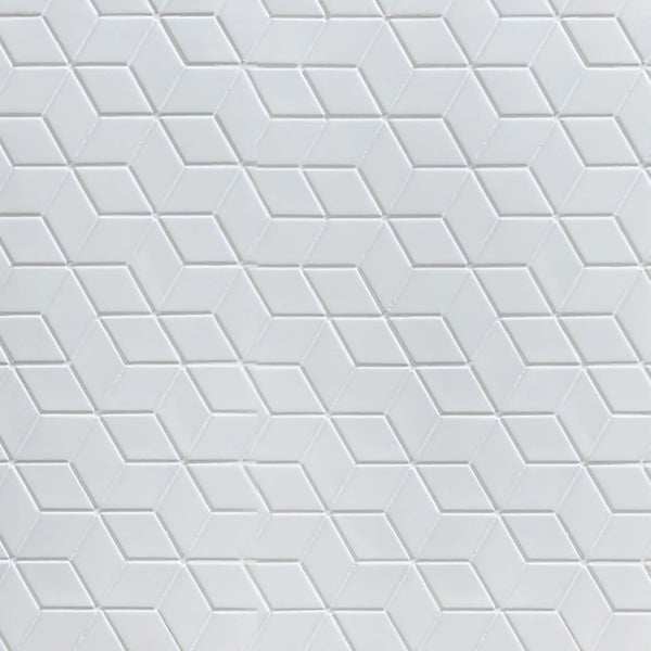 Sample display board of Rhombus Matte Porcelain Tile – geometric mosaic pattern for design reference.