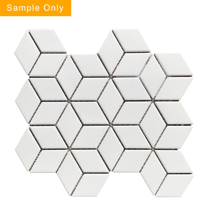 Rhombus - Matte  Porcelain Mosaic Floor and Wall Tile - Sample (Product Shown is Full Size)