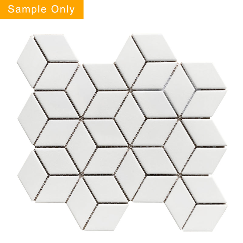 Rhombus - Matte  Porcelain Mosaic Floor and Wall Tile - Sample (Product Shown is Full Size)