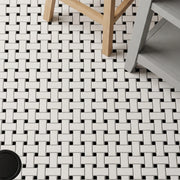 Basketweave - 12-in x 12-in Porcelain Matte & Satin Glazed Mosaic Floor and Wall Tile( 20 sq. ft. /Box )