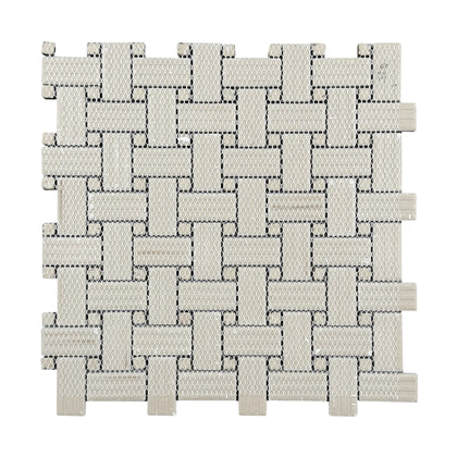 Basketweave - 12-in x 12-in Porcelain Matte & Satin Glazed Mosaic Floor and Wall Tile( 20 sq. ft. /Box )