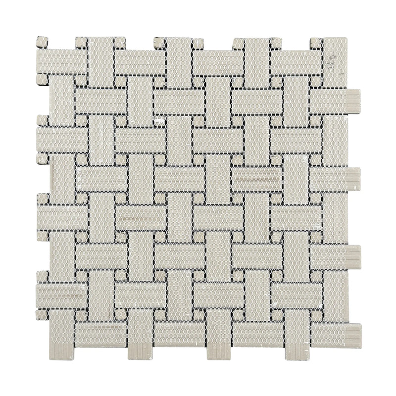 Basketweave - 12-in x 12-in Porcelain Matte & Satin Glazed Mosaic Floor and Wall Tile( 20 sq. ft. /Box )