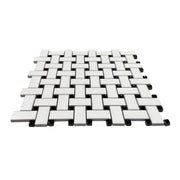 Basketweave - 12-in x 12-in Porcelain Matte & Satin Glazed Mosaic Floor and Wall Tile( 20 sq. ft. /Box )