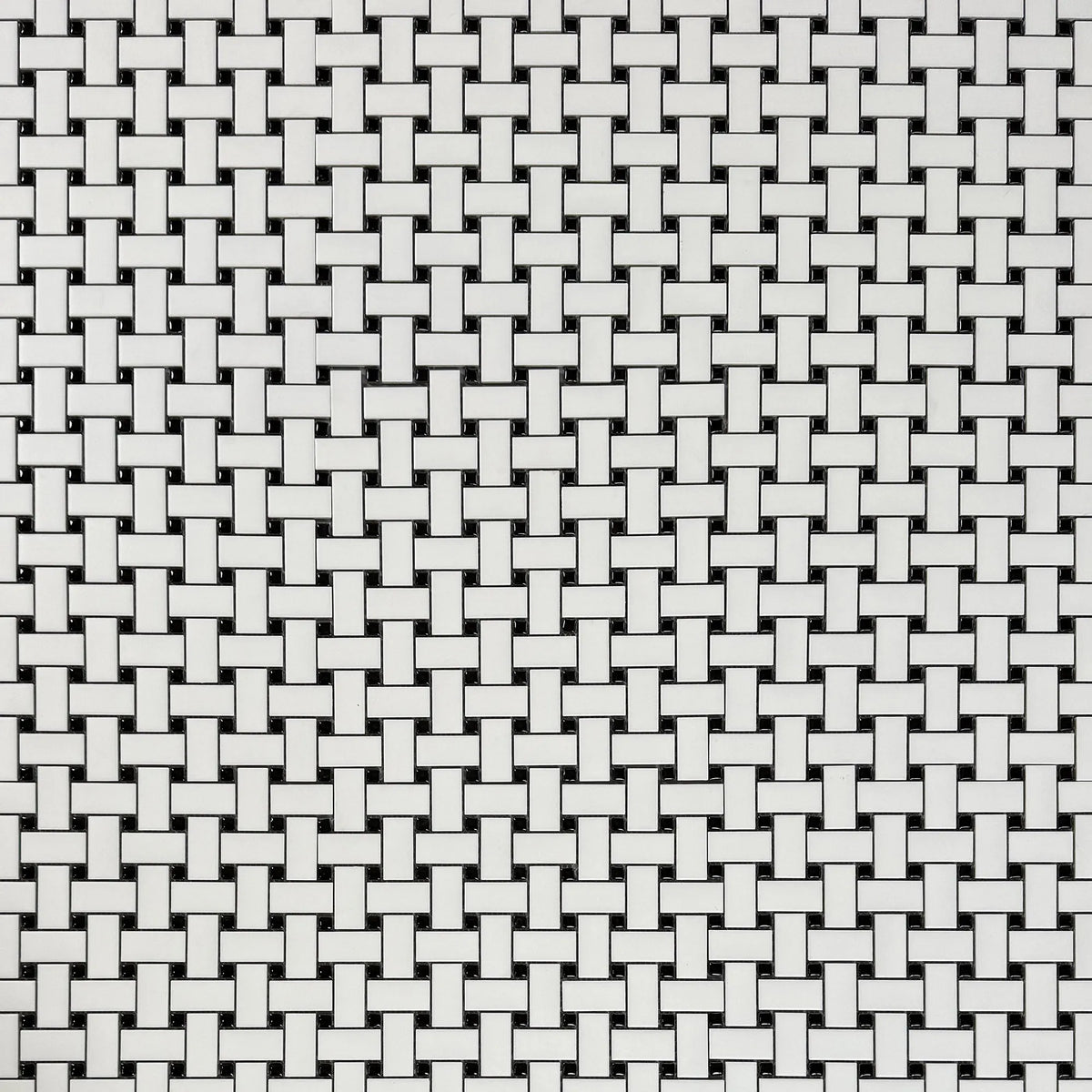 Basketweave - 12-in x 12-in Porcelain Matte & Satin Glazed Mosaic Floor and Wall Tile( 20 sq. ft. /Box )