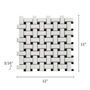Basketweave - 12-in x 12-in Porcelain Matte & Satin Glazed Mosaic Floor and Wall Tile( 20 sq. ft. /Box )