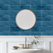 Blue 4-in x 16-in Glass Wall Tile( 8.8 sq. ft. /Box )