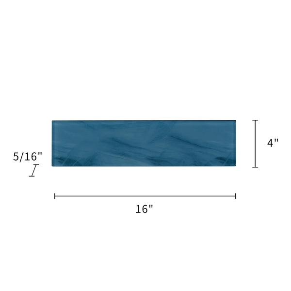 Blue 4-in x 16-in Glass Wall Tile - Sample (Product Shown is Full Size)