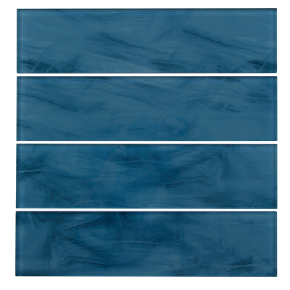 Blue 4-in x 16-in Glass Wall Tile - Sample (Product Shown is Full Size)