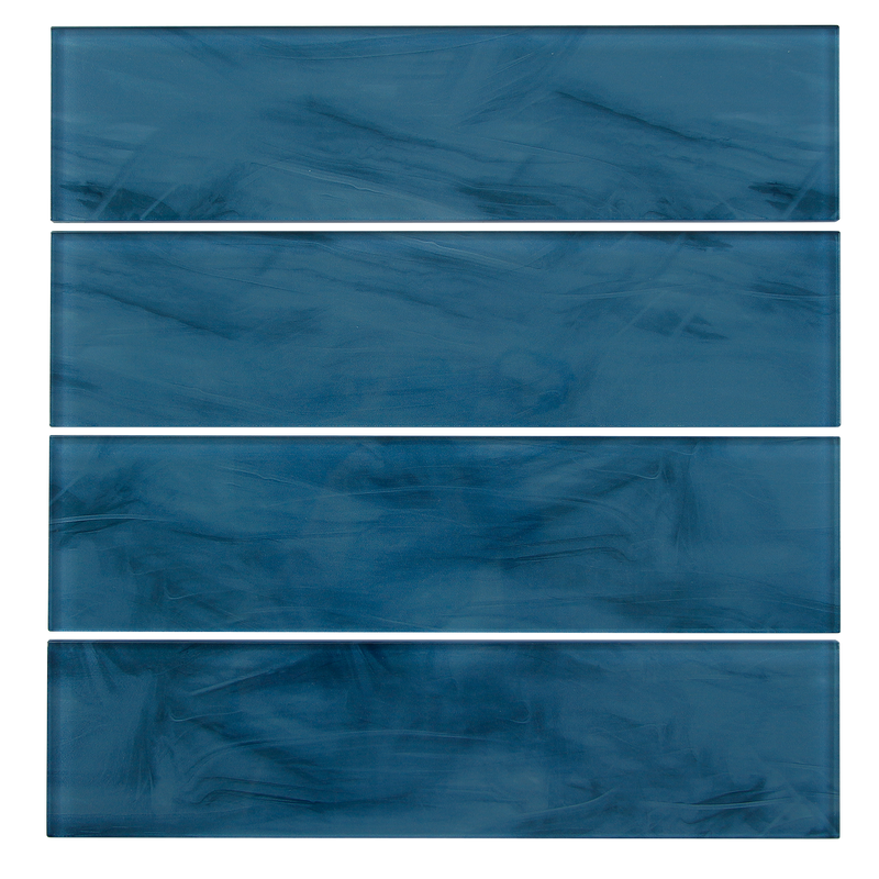 Blue 4-in x 16-in Glass Wall Tile( 8.8 sq. ft. /Box )