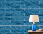 Blue 4-in x 16-in Glass Wall Tile( 8.8 sq. ft. /Box )