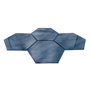 6-in Hexagon Blue 12-in x 12-in Inkjet Glass Mosaic Wall Tile( 10 sq. ft. /Box )