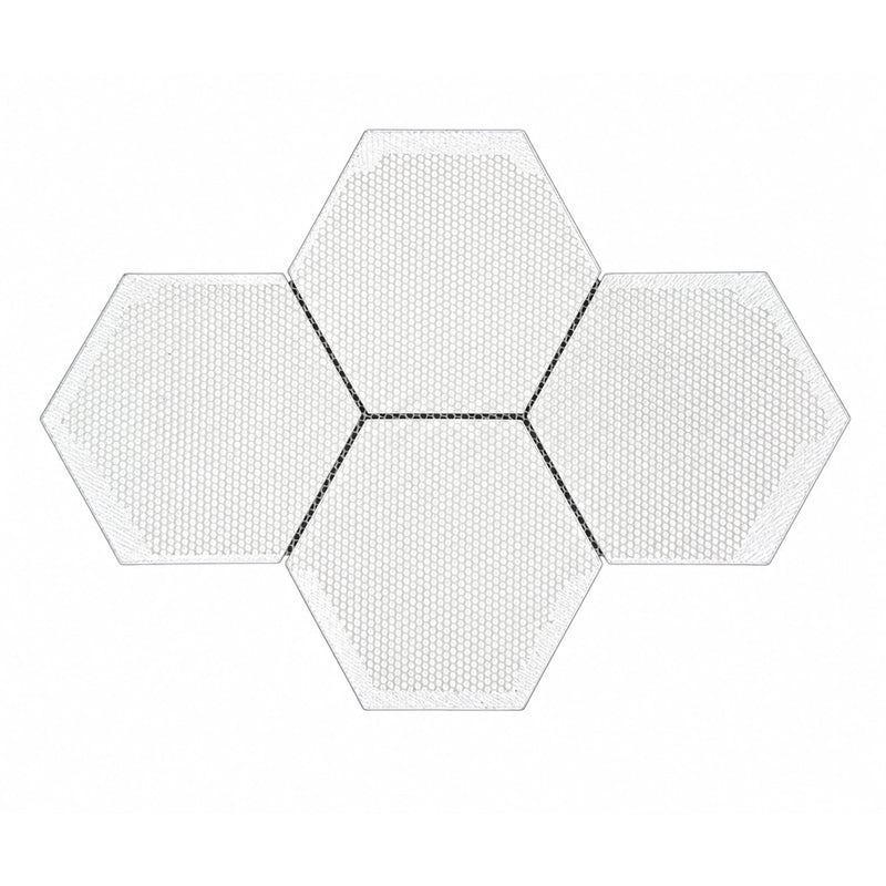 6-in Hexagon Blue 12-in x 12-in Inkjet Glass Mosaic Wall Tile( 10 sq. ft. /Box )