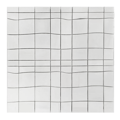Single piece of Dolomite Waterjet Marble Mosaic Tile – 12x12 inch floor and wall tile with white tones