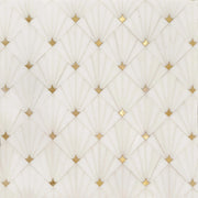 Thassos With Brass 11-in x 11-in Waterjet Mosaic Wall Tile( 4.3 sq. ft. /Box )