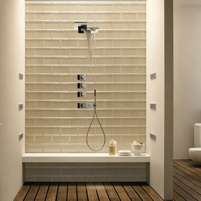 Nude Block 3-in x 6-in Glass Wall Tiles( 4.16 sq. ft. /Box )