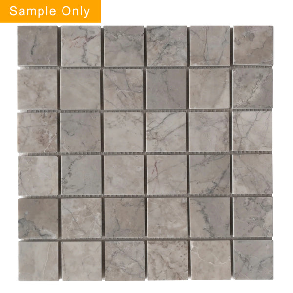 Gray Cloud Polished Marble Mosaic Floor and Wall Tile - Sample (Product Shown is Full Size)