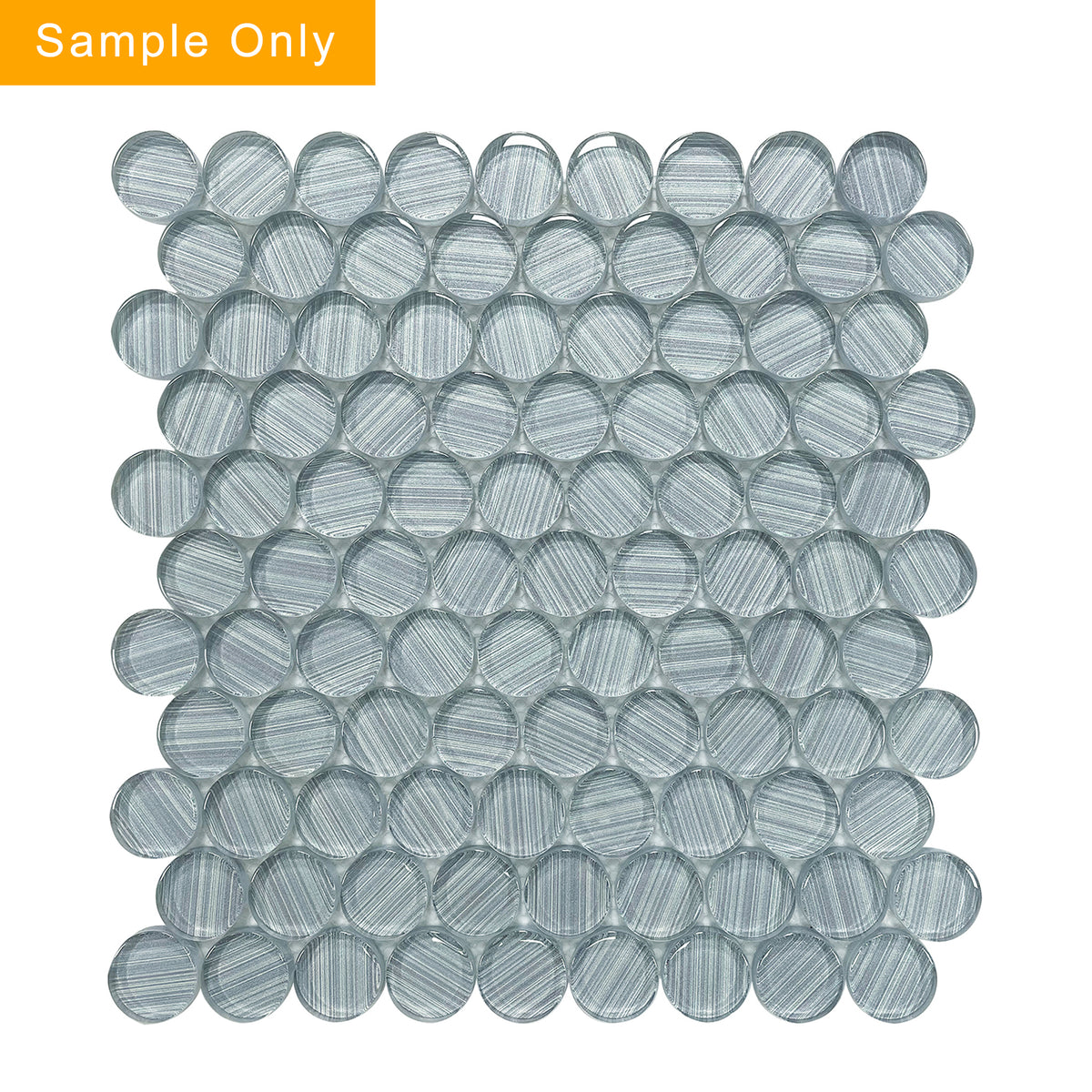 Inkjet Blue Glass Penny Mosaic Wall Tile - Sample (Product Shown is Full Size)