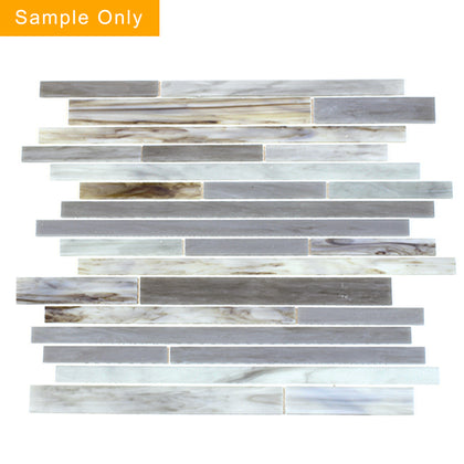 Antique Ice Random Strip Glass Mix Mosaic Wall Tile - Sample (Product Shown is Full Size)