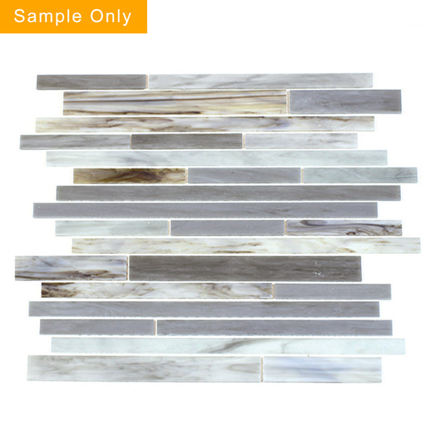 Antique Ice Random Strip Glass Mix Mosaic Wall Tile - Sample (Product Shown is Full Size)
