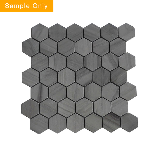 2-in Athens Gray Hexagon Honed Mosaic Tile - Sample (Product Shown is Full Size)