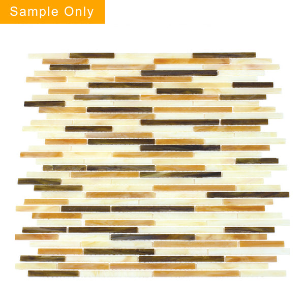Natural Weave Random Strip Glass Mix Glass Mosaic Wall Tile - Sample (Product Shown is Full Size)