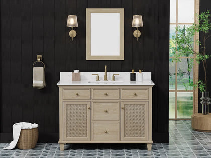 Ronnie 48" Vanity Set with White Carrara Quartz Top