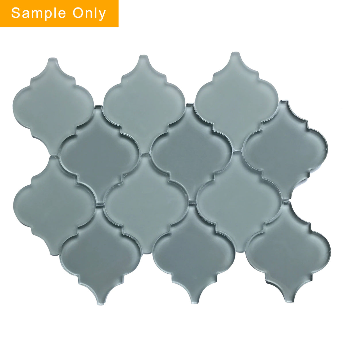 Frosted Mix Lantern Arabesque Glass Mosaic Wall Tile - Sample (Product Shown is Full Size)