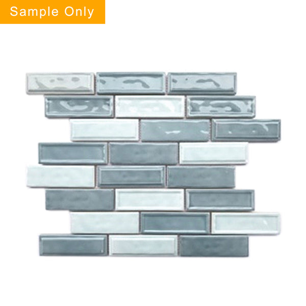 Linear Two Toned Ceramic Mosaic Wall Tile - Sample (Product Shown is Full Size)