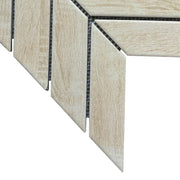 Wood Look Textured Chevron 11-in x 11-in Porcelain Mosaic Floor and Wall Tile( 12.6 sq. ft. /Box )