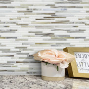 Silver Weave Random Strip Glass Mix 12-in x 12-in Glass Mosaic Wall Tile( 20 sq. ft. /Box )