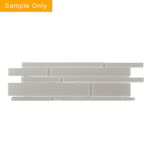 Nude Denim Glass Mix Random Strip Glass Mosaic Wall Tile - Sample (Product Shown is Full Size)