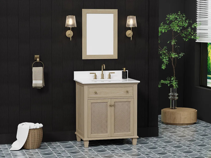 Ronnie 30" Vanity Set with Pure White Quartz top
