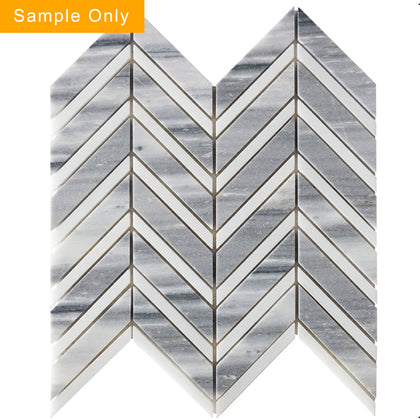 Marmara Chevron Marble Mosaic Floor and Wall Tile - Sample (Product Shown is Full Size)