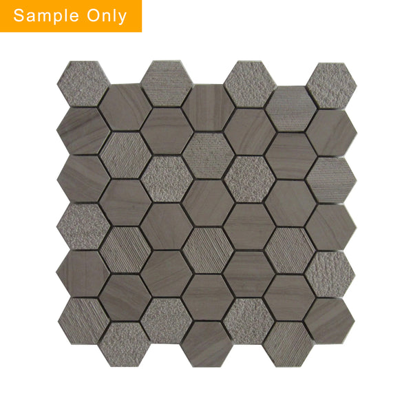 Athena Trinity Hexagon Marble Mosaic Floor and Wall Tile - Sample (Product Shown is Full Size)