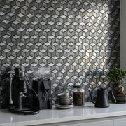 Silver Cubes Pattern 12-in x 12-1/2-in Glass Mosaic Wall Tile( 15.6 sq. ft. /Box )