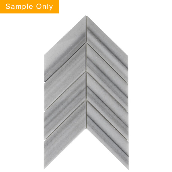 Zebra Chevron Polished Marble Mosaic Floor and Wall Tile - Sample (Product Shown is Full Size)