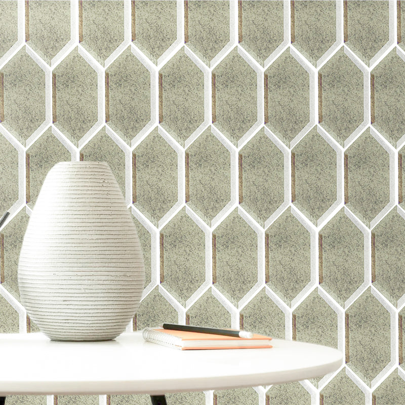 4-in x 8-in Beveled Stretched Hexagon Antique Mirror Mosaic Walls Tile( 6.6 sq. ft. /Box )