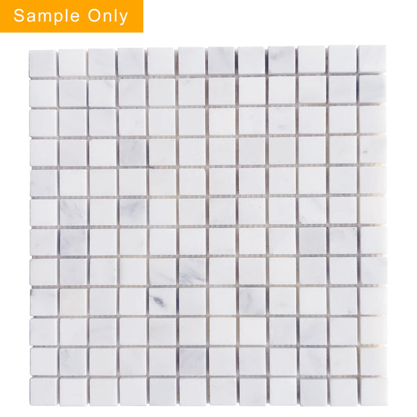Oriental White Honed Marble Mosaic Floor and Wall Tile - Sample (Product Shown is Full Size)