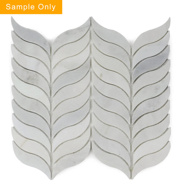 Oriental White Synergy Weave Polished Marble Mosaic Wall Tile - Sample (Product Shown is Full Size)