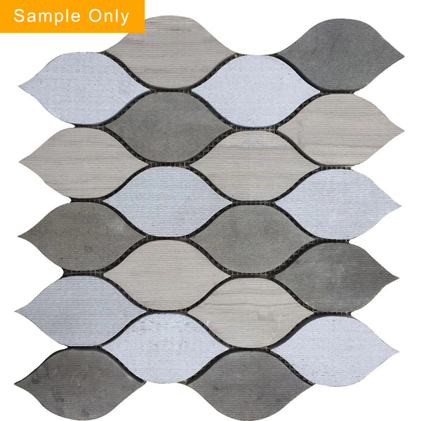 Soft Harmony Feathers Mixed Marble Mosaic Wall Tile - Sample (Product Shown is Full Size)