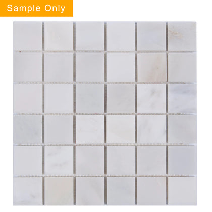 2-in Oriental White Honed Marble Mosaic Floor and Wall Tile - Sample (Product Shown is Full Size)